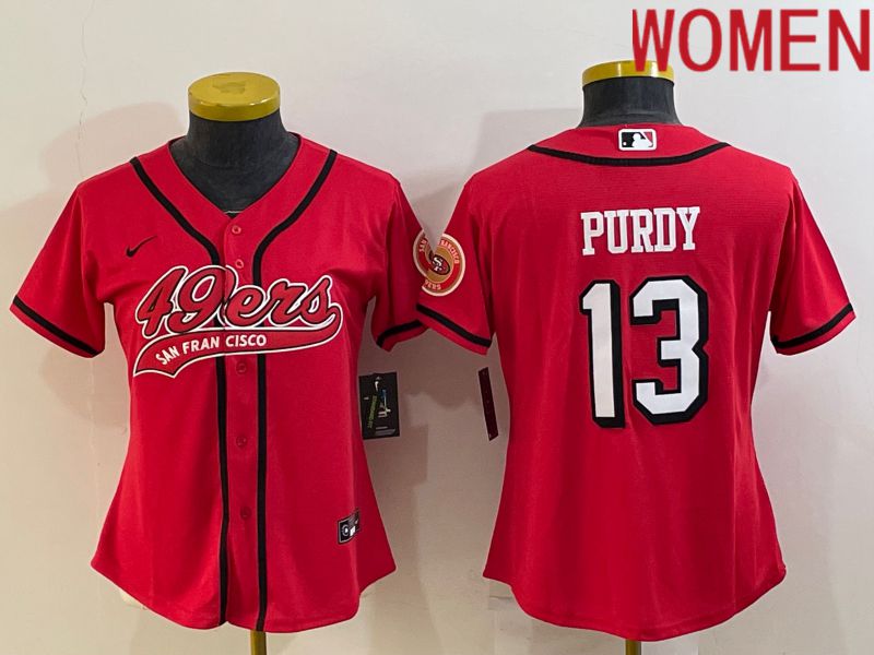 Women San Francisco 49ers #13 Purdy Red Nike Co branded NFL Jerseys1